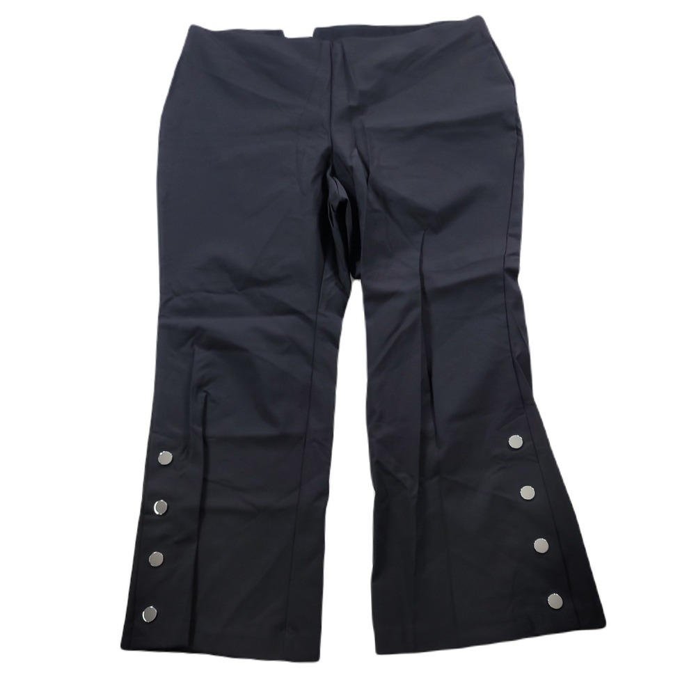INC Embellished Casual Pants Womens Plus 24W Black Boot Leg Midrise $89‎ NEW